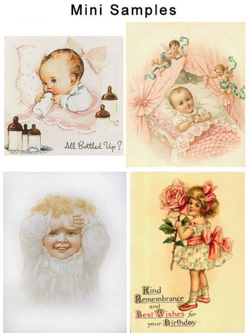 Product picture Vintage Birthday & Baby Greeting Card Images 100